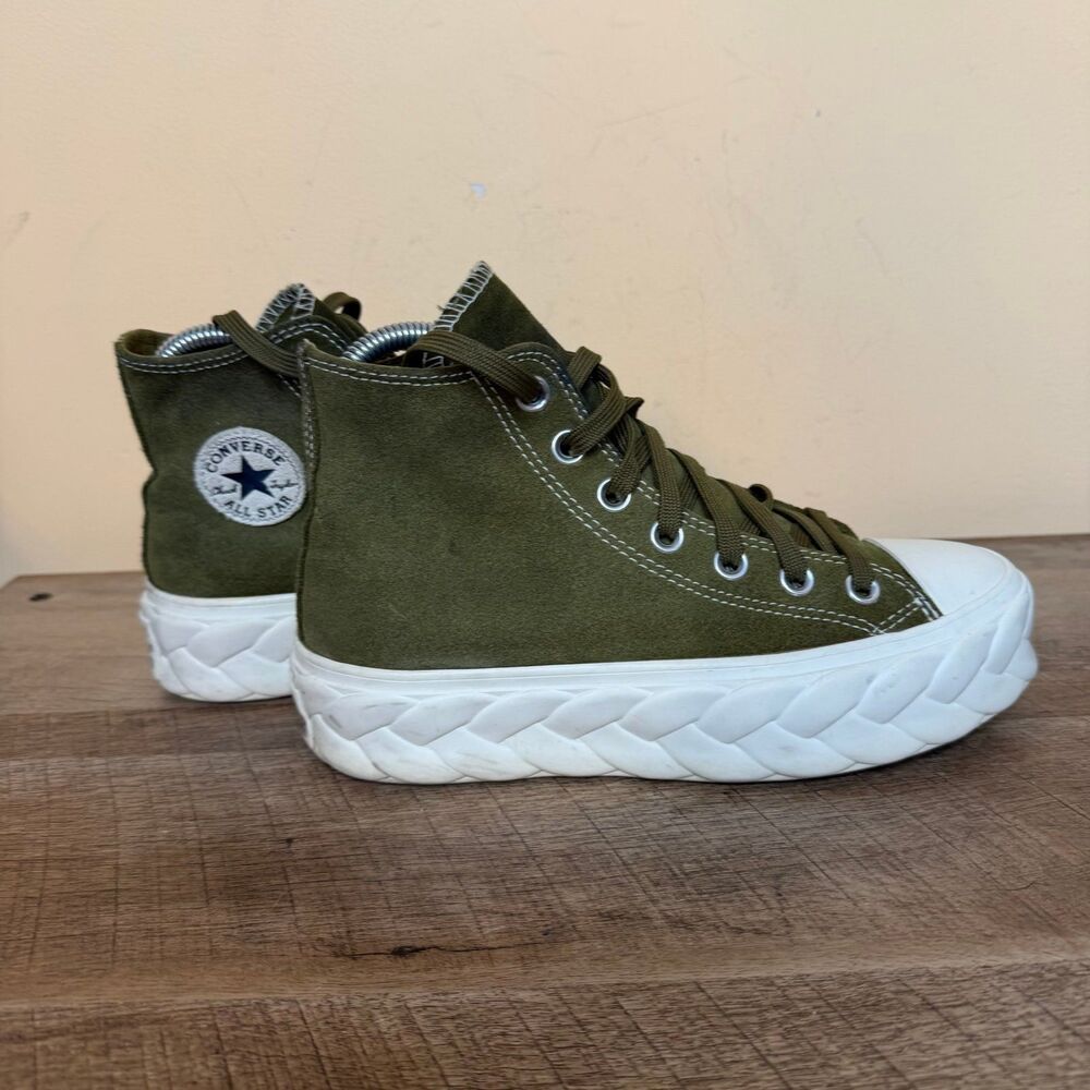 Converse Chuck Taylor All-Star Lift Cable Hi size 5.5 Moss Green shoes platform - Picture 3 of 8